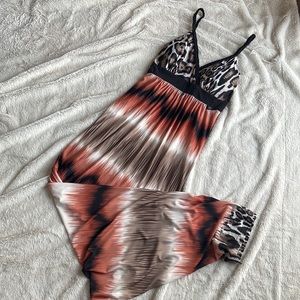 ROSE BURG | Leopard Print Maxi Dress ~ Size Small